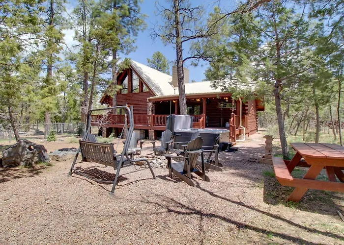 Fire Pit + Hot Tub: Lakeside On 2 Acres! Pinetop-Lakeside